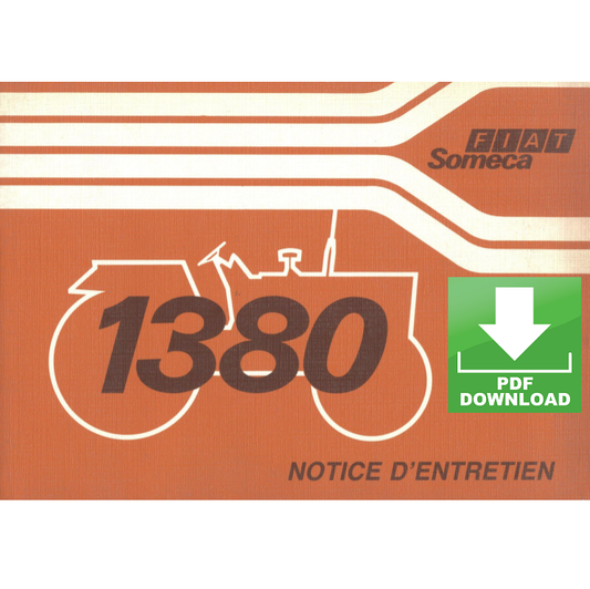 Trattore FIAT 1380 Manuale uso manutenzione Libretto istruzioni FRANCESE