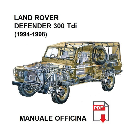 Land Rover Defender 300 Tdi 1997 1998 Manuale officina riparazione manutenzione