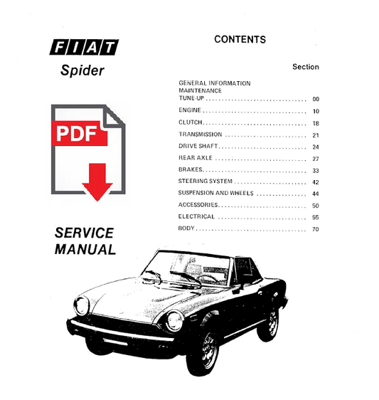 FIAT 124 SPIDER (1975-1982) Workshop service repair Manuale officina istruzioni