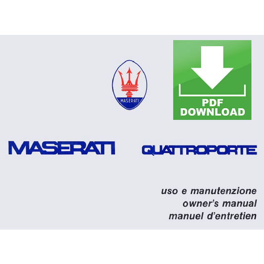 Maserati QUATTROPORTE (1979-1990) Manuale uso manutenzione Libretto istruzioni