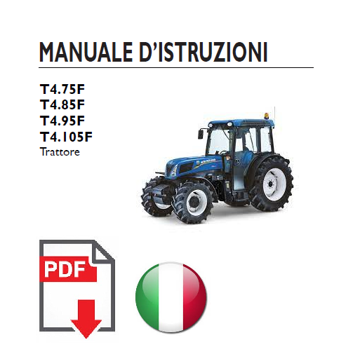 New Holland T4.95F T4.105F Manuale uso manutenzione Libretto istruzioni T4F