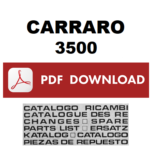 CARRARO 3500 Catalogo ricambi trattore manuale parti esplosi SPARE PARTS BOOK