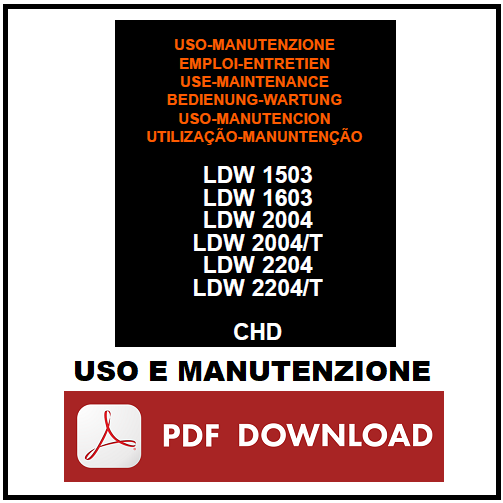 Motore Lombardini LDW 1503 1603 2004 2204 Manuale uso manutenzione istruzioni