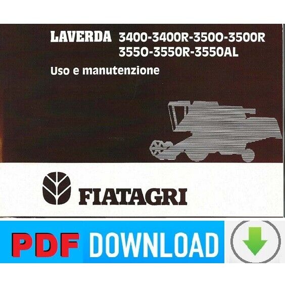 Mietitrebbia FIATAGRI Laverda 3400 Manuale uso manutenzione Libretto istruzioni