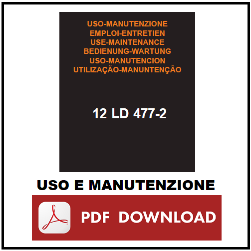 motore Lombardini 12LD 477/2 Manuale uso manutenzione Libretto istruzioni 