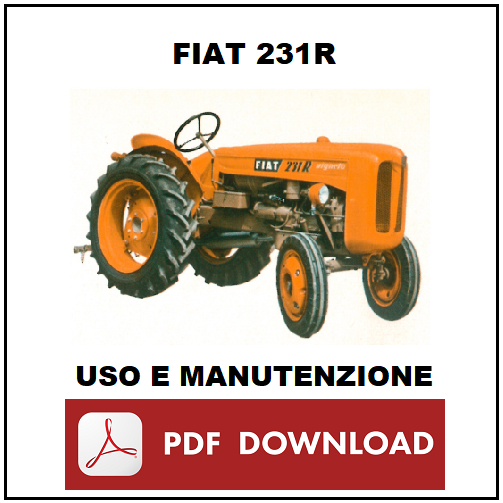 FIAT 231R Vigneto Manuale uso manutenzione Libretto istruzioni trattore ITALIANO