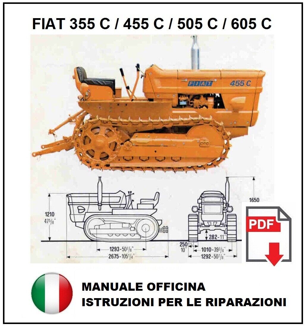 FIAT 355C 455C 505C 605C Manuale officina Istruzioni riparazione assistenza