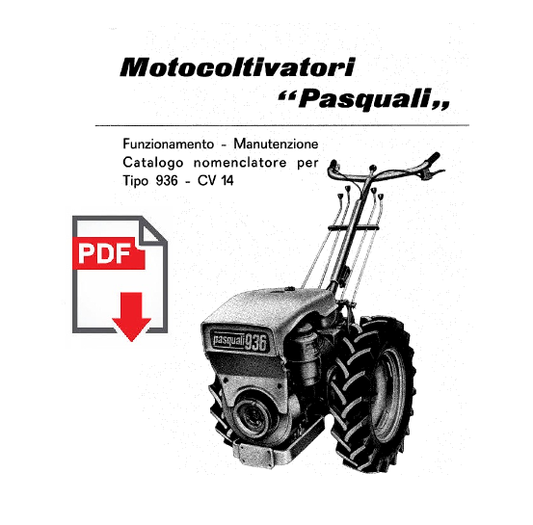 PASQUALI 936 cv 14 Manuale libretto uso manutenzione + catalogo parti ricambio