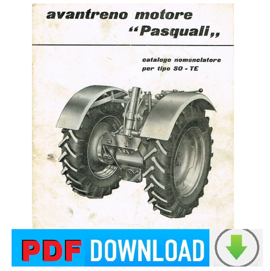 PASQUALI Avantreno SO - TE Manuale Uso libretto istruzioni + catalogo ricambi
