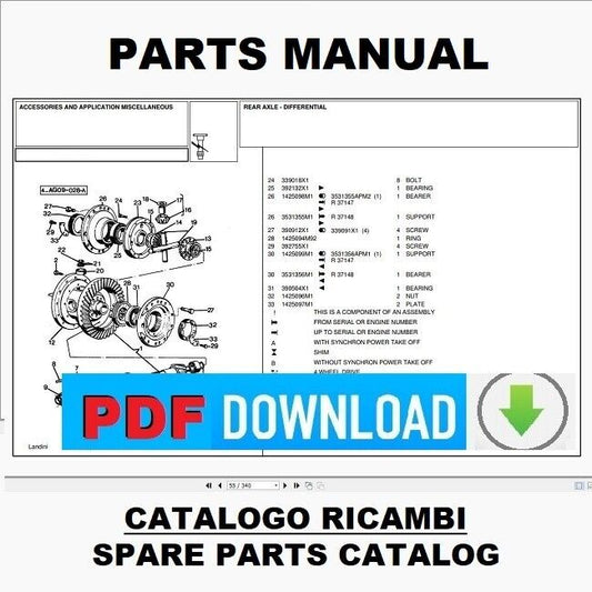LANDINI POWERFARM 95 Catalogo ricambi Manuale parti esplosi SPARE PARTS