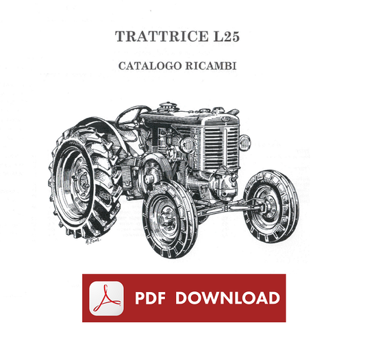 trattore LANDINI L25 Catalogo ricambi libretto Manuale parti esplosi trattrice