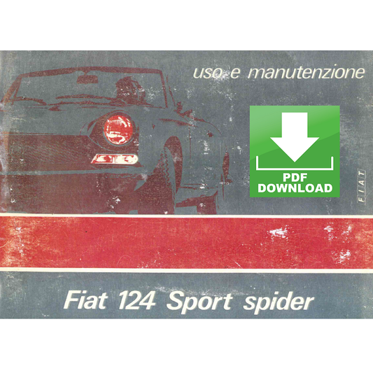 FIAT 124 Sport Spider Manuale uso manutenzione Libretto istruzioni ITALIANO