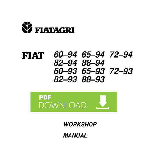 FIAT FIATAGRI 60-94 65-94 72-94 82-94 88-94 Workshop service manual tractor ENG