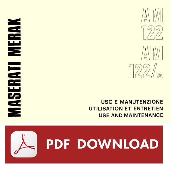 Maserati MERAK AM 122 SS AM122/A Manuale uso manutenzione Libretto istruzioni 