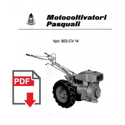 PASQUALI 922 cv 14 Manuale libretto uso manutenzione + catalogo parti ricambio