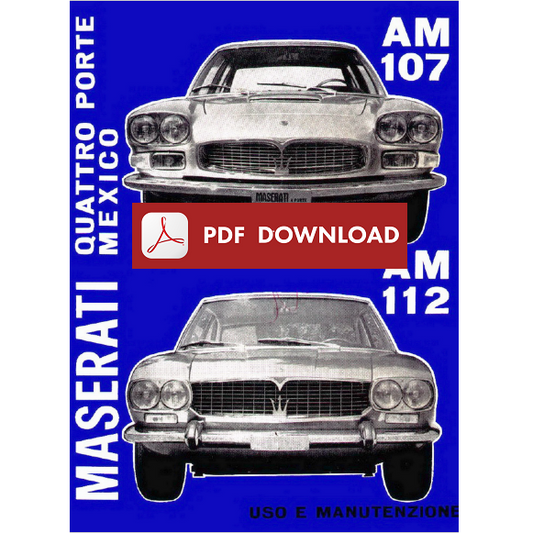 Maserati MEXICO AM107 AM112 Manuale uso manutenzione Libretto istruzioni ITA