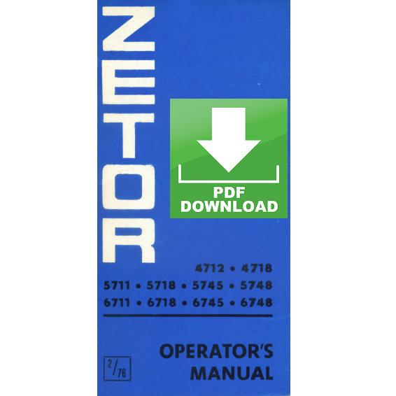 tractor ZETOR 4712 4718 5711 5718 5745 Operator's manual service Instructions