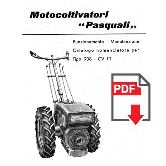 PASQUALI 908 cv 10 Manuale Uso Manutenzione libretto istruzioni catalogo ricambi