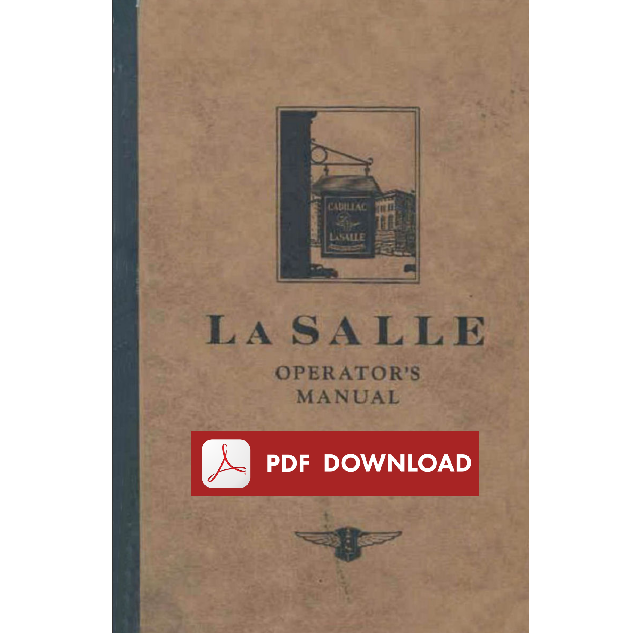 CADILLAC La Salle (1927) Owner's manual Use Maintenance instructions guide line