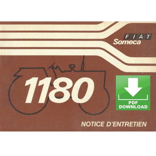 Trattore FIAT 1180 Manuale uso manutenzione Libretto istruzioni FRANCESE