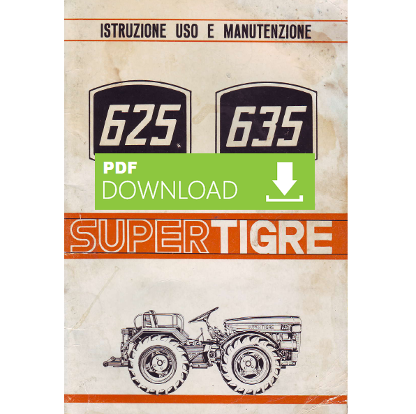 Carraro 625 635 Supertigre Manuale Uso Manutenzione libretto istruzioni trattore