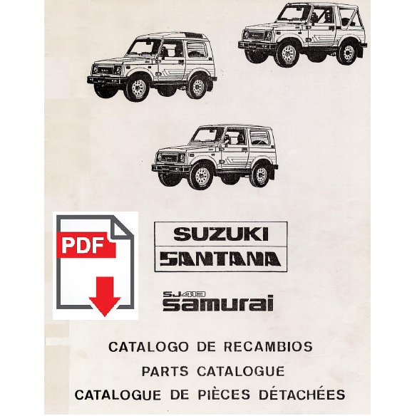 SUZUKI SAMURAI SJ413 Catalogo ricambi Manuale parti esplosi SPARE PARTS BOOK