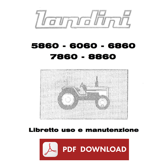 trattore LANDINI 5860 Manuale uso manutenzione libretto istruzioni ITALIANO
