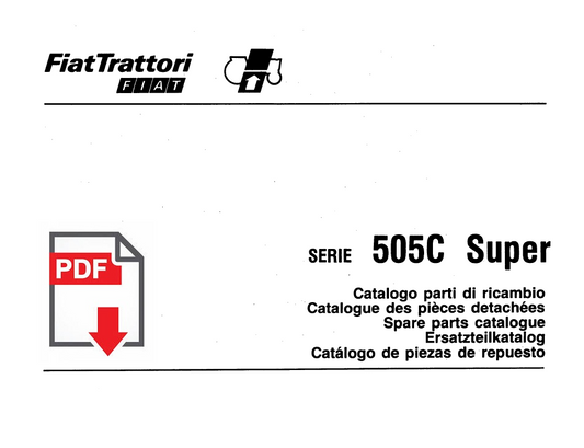 Catalogo ricambi trattore FIAT 505C Super Manuale parti esplosi SPARE PARTS BOOK