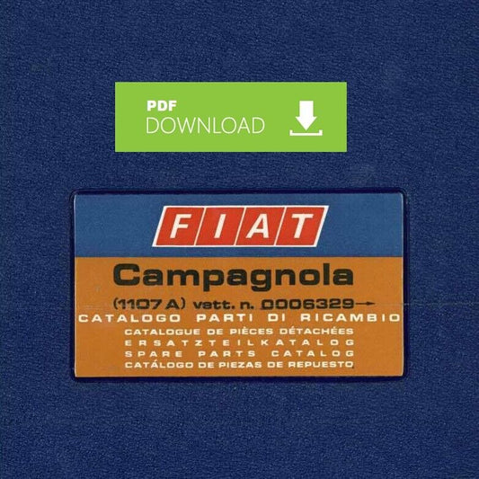 Fiat Campagnola 1107A Torpedo Catalogo ricambi Manuale parti esplosi SPARE PARTS
