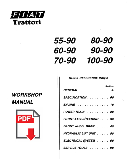 FIATAGRI 55-90 60-90 70-90 80-90 90-90 100-90 Workshop Manuale officina trattore