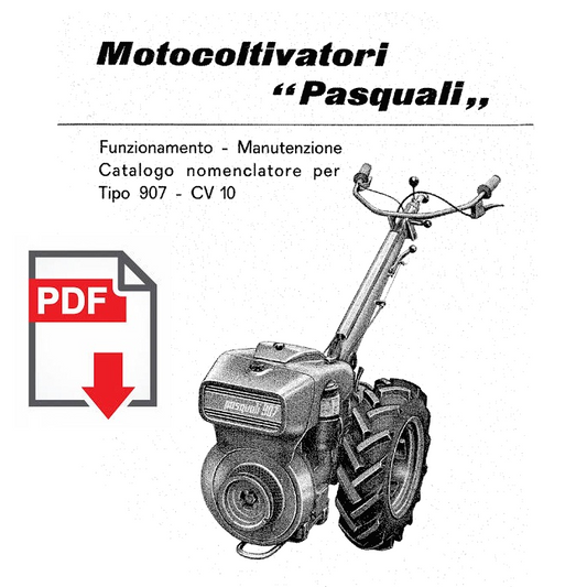 PASQUALI 907 cv 10 Manuale Uso Manutenzione libretto istruzioni catalogo ricambi