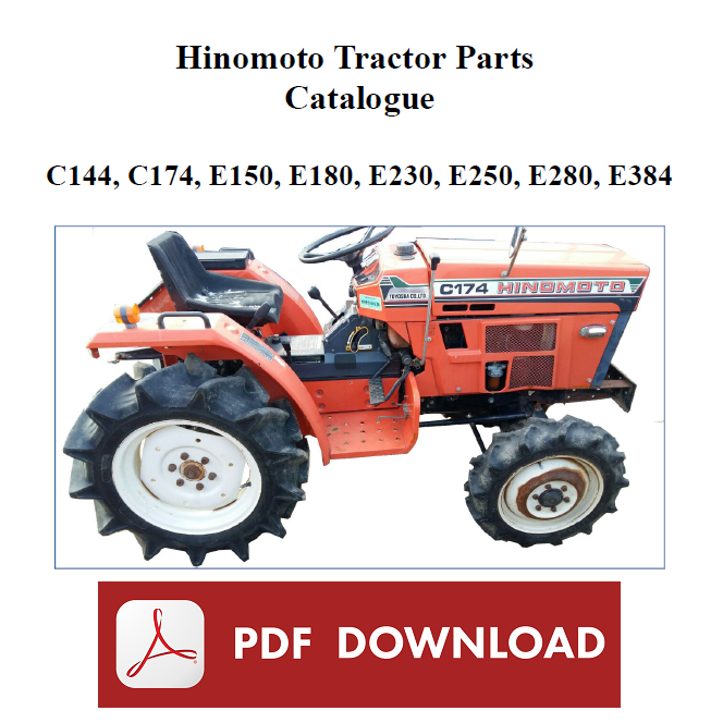 Trattore HINOMOTO C144 C174 E150 E180 Catalogo ricambi Manuale SPARE PARTS BOOK