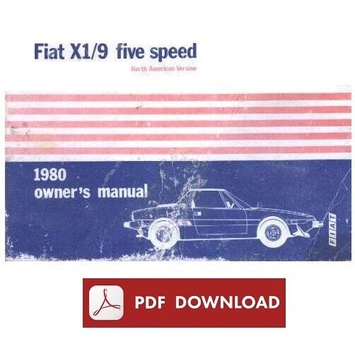 FIAT X1/9 X19 Operator's Manual Owner's instructions user Use & Maintenance book