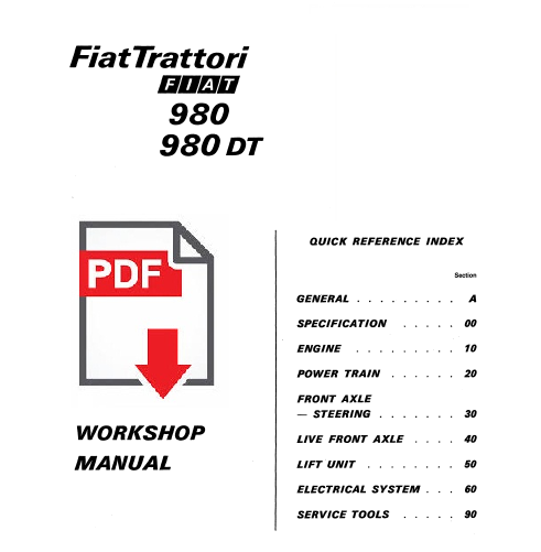 Trattore FIAT 980 - 980 DT Manuale officina istruzioni riparazione Workshop book