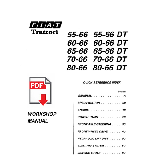 FIATAGRI 55-66 60-66 65-66 70-66 80-66 DT Workshop service Manuale officina ENG